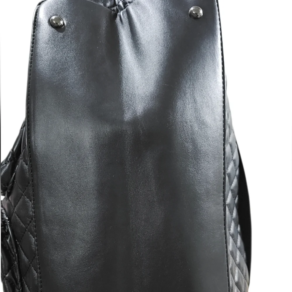Badgley Mischka Black Quilted Large Tote/ Shoulder Bag NWOT - Picture 6 of 10